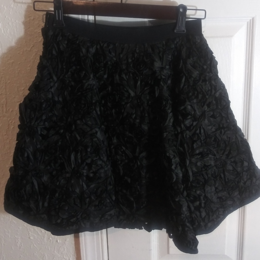 Black Floral Skirt